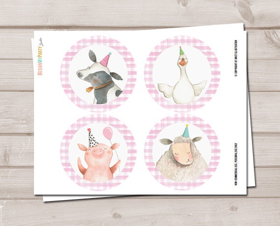 Farm Animals Birthday Banner Barnyard Birthday Garland Girl Birthday Decor Party Decorations Cow Pig Sheep Banner DIY PRINTABLE Digital 0155