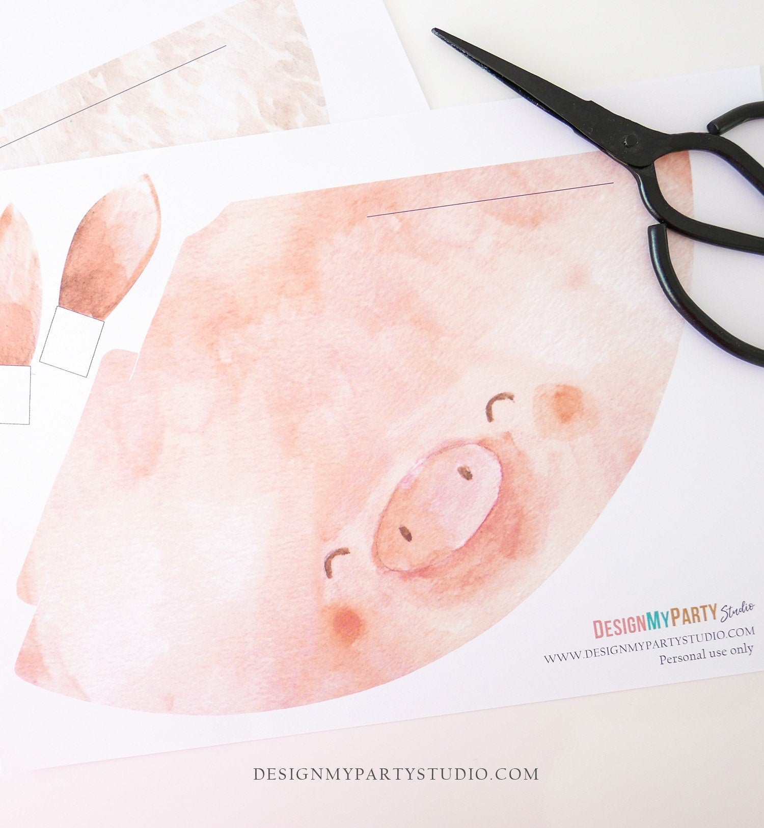 Printable Party Hats Farm Animals Birthday Party Birthday Decor Barnyard Birthday Cow Pig Sheep Farm Decoration DIY PRINTABLE Digital 0155