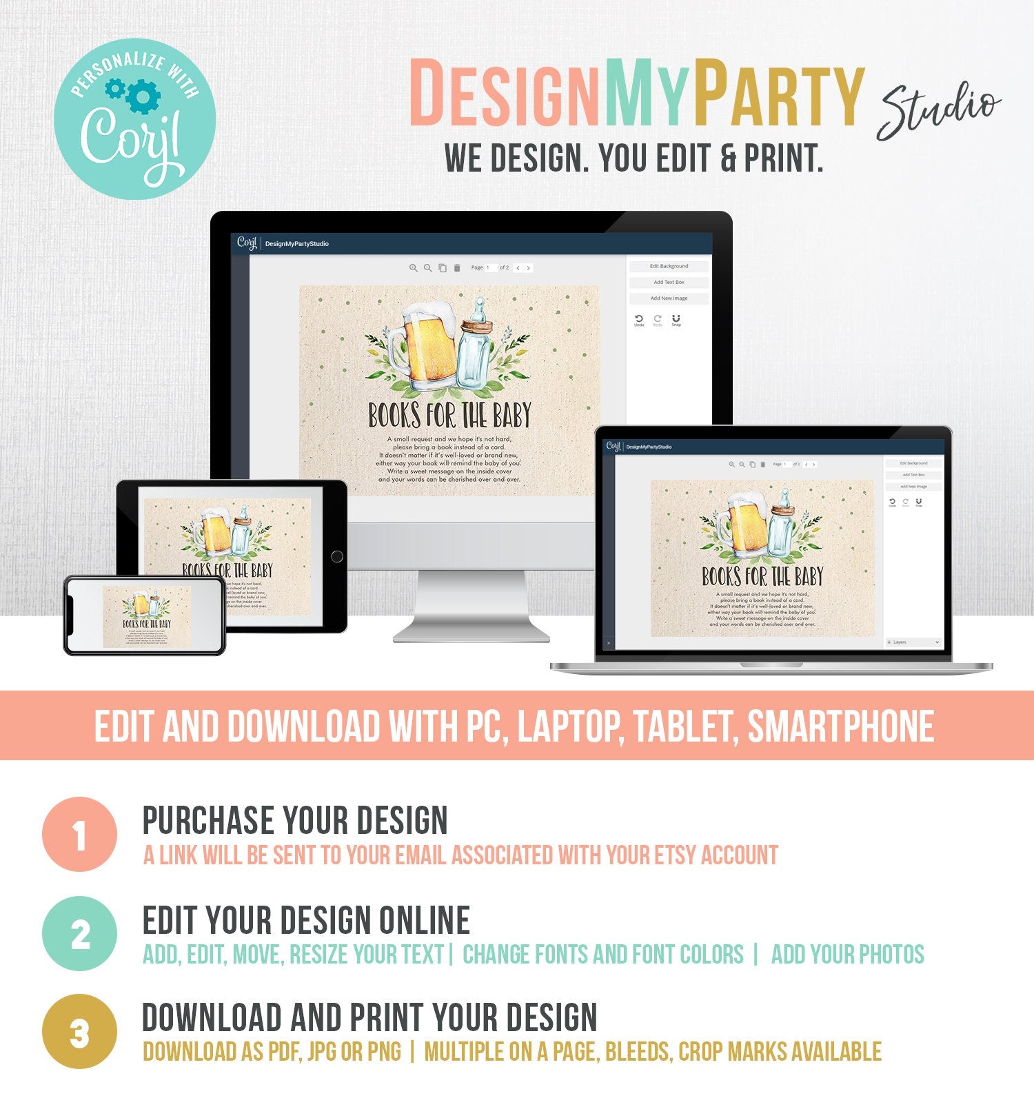 Editable Books for Baby Card Bring a Book Card Baby is Brewing Baby Shower Book Book Request Digital Download Template Printable 190