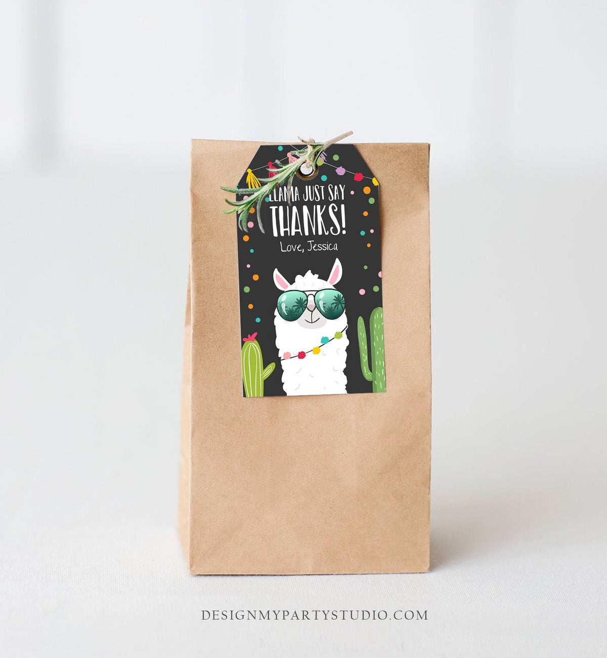 Editable Llama Favor Tags Llama Thank you Tags Fiesta Tags Cactus Alpaca Mexican Llama Birthday Llama Party Favor Tags Pink Template 0079