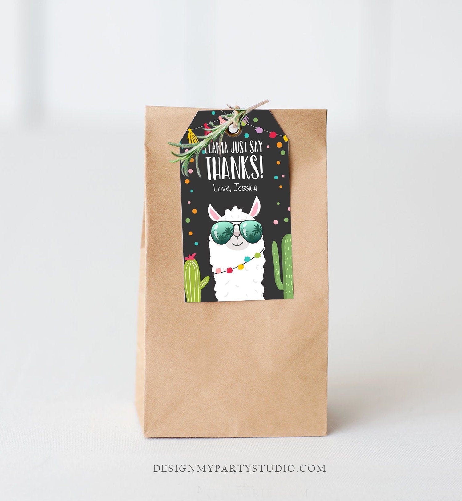 Editable Llama Favor Tags Llama Thank you Tags Fiesta Tags Cactus Alpaca Mexican Llama Birthday Llama Party Favor Tags Pink Template 0079