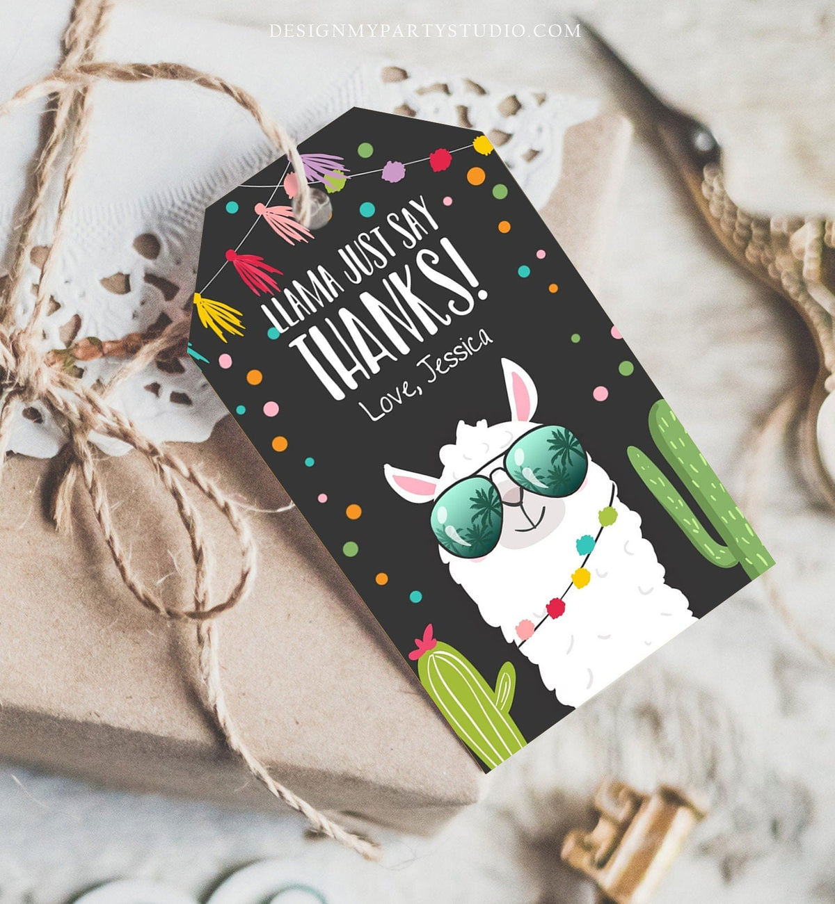 Editable Llama Favor Tags Llama Thank you Tags Fiesta Tags Cactus Alpaca Mexican Llama Birthday Llama Party Favor Tags Pink Template 0079