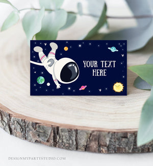 Editable Space Food Labels Galaxy Birthday Food Cards Tent Card Astronaut Outer Space Birthday Girl Buffet Label Template Corjl 0259