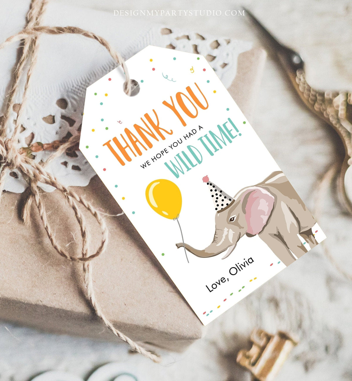 Editable Party Animals Favor Tags Wild One Animals Thank You Tags Safari Zoo Animals Birthday Wild Time Gift Tag Digital Corjl Template 0142