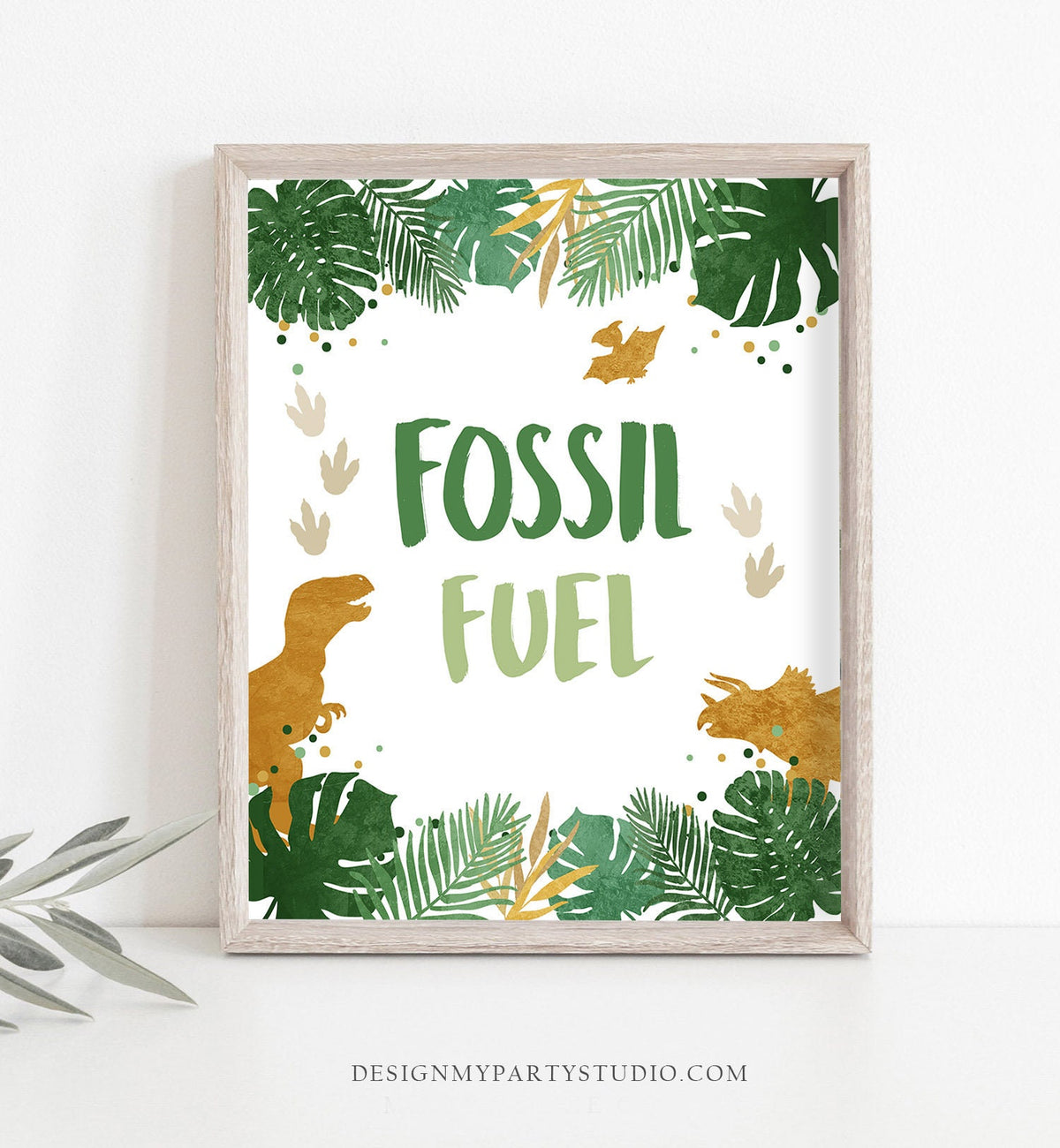 Fossil Fuel Birthday Sign Drink Table Decor Dinosaur Birthday Dino Party Boy Prehistoric T-Rex Table Sign Instant Download Printable 0146