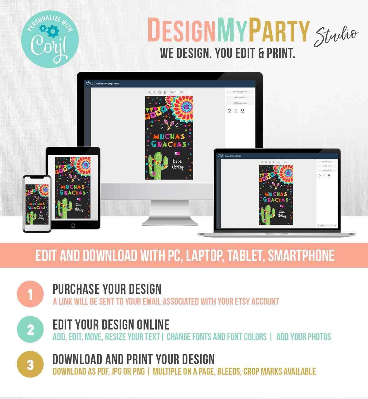 Editable Cactus Fiesta Favor Tags Fiesta Thank You Tags Mexican Muchas Gracias Bridal Shower Succulent Birthday Corjl Template 0045