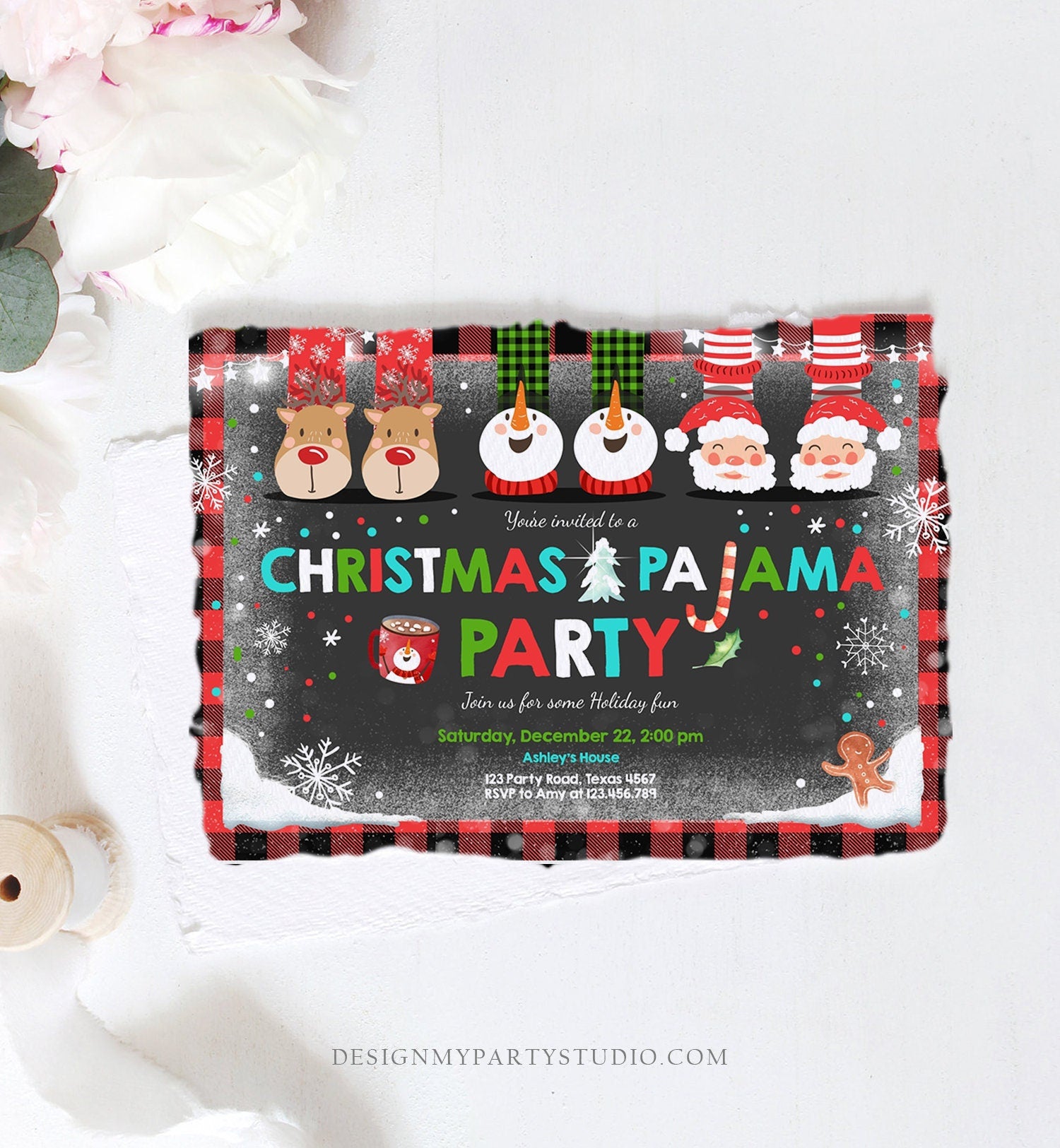 editable-christmas-pajama-party-christmas-birthday-invitation-pancake-design-my-party-studio for Christmas Pajama Party Invitations Free Printable Editable Christmas Pajama Party Christmas Birthday Invitation Pancake - Design My Party Studio for Christmas Pajama Party Invitations Free Printable