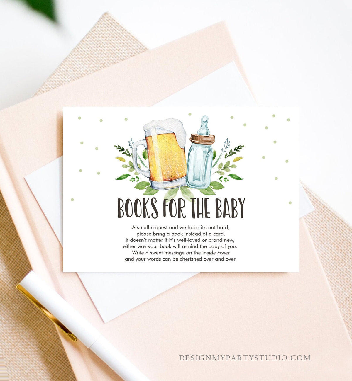 Editable Books for Baby Card Bring a Book Card Baby is Brewing Baby shower Book insert Book Request Book Card Template Corjl PRINTABLE 0190