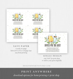 Editable Books for Baby Card Bring a Book Card Baby is Brewing Baby shower Book insert Book Request Book Card Template Corjl PRINTABLE 0190