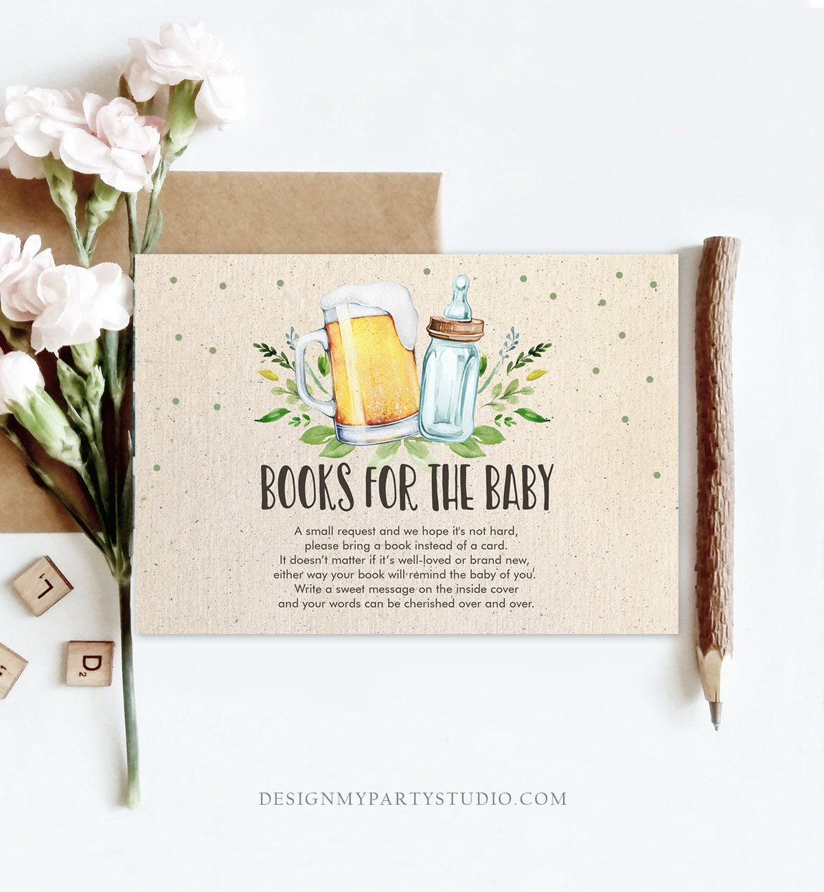Editable Books for Baby Card Bring a Book Card Baby is Brewing Baby Shower Book Book Request Digital Download Template Printable 190