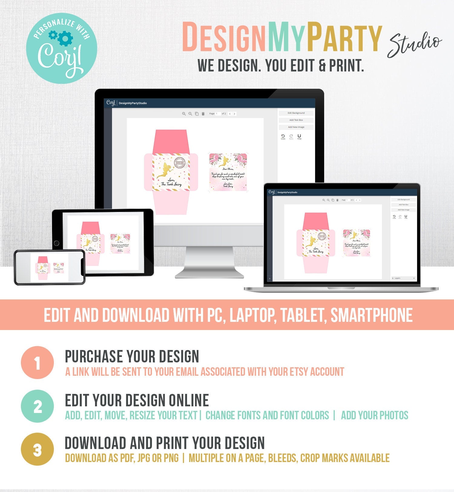 Editable Tooth Fairy letter Tooth Fairy Envelope Fairy kit Milestone Tooth Baby Tooth Fairy Note Mini Letter Digital Template Printable 0526