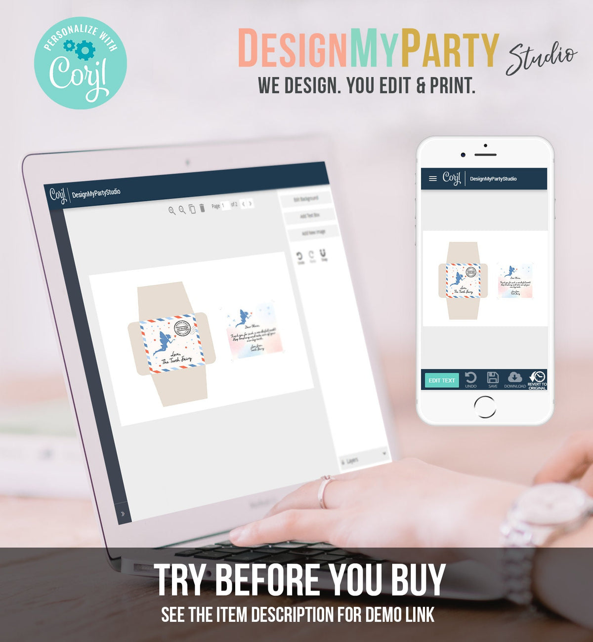 Editable Tooth fairy letter Tooth fairy envelope Fairy kit Milestone Tooth baby tooth Fairy note Template Mini letter Printable Digital 0526