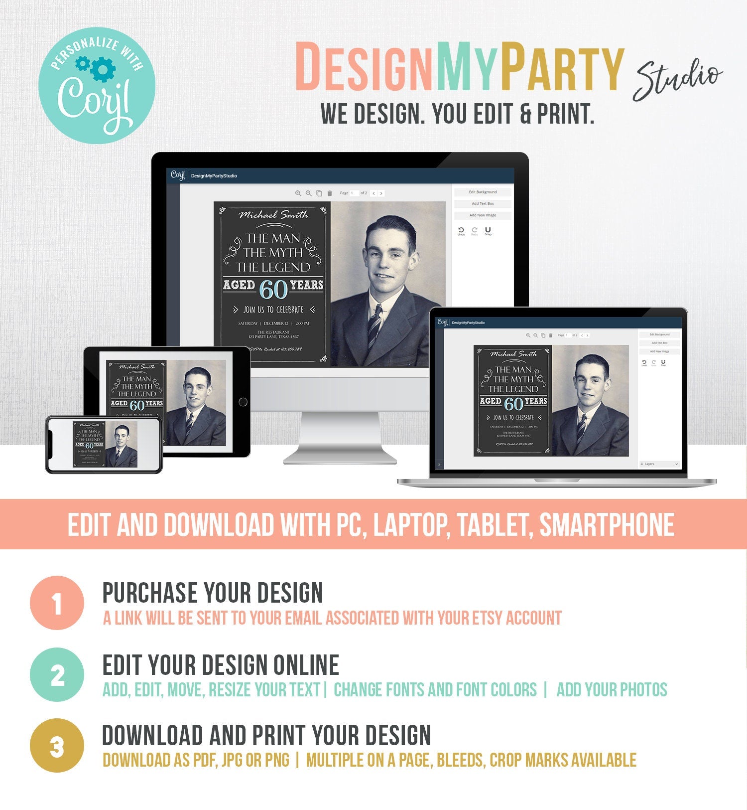 Editable The Man The Myth The Legend Birthday Invitation Man Men Adult Birthday Rustic Digital Download Evite Template Printable 0101