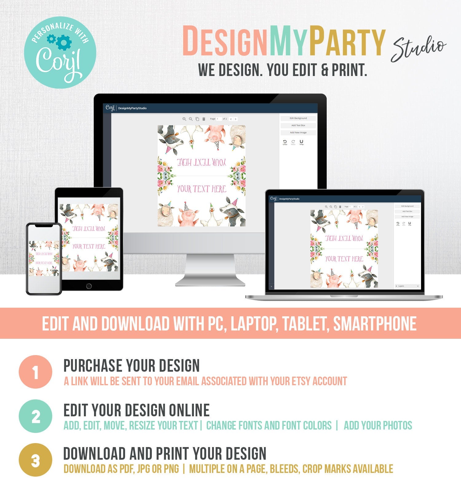 Editable Farm Animals Food Label Barnyard Birthday Food Cards Tent Card Girl Pink Farm Cow Buffet Label Tent Card Template Printable 0155