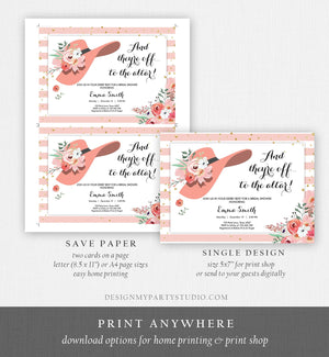 Editable Bridal Shower Invitation Derby Wear a Hat Horse races Floral Flowers Rose Gold Blush Pink Download Printable Template Corjl 0249