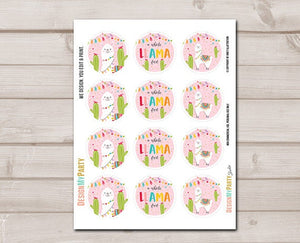 Llama Cupcake Toppers Favor Tags Birthday Party Decoration Fiesta Mexican Llama Party Cactus Baby Shower download Digital PRINTABLE 0079