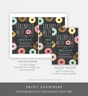 Editable Donut Sprinkle Invitation Sprinkled With Love Coed Shower Gender Neutral Pink Girl Digital Download Printable Corjl Template 0050