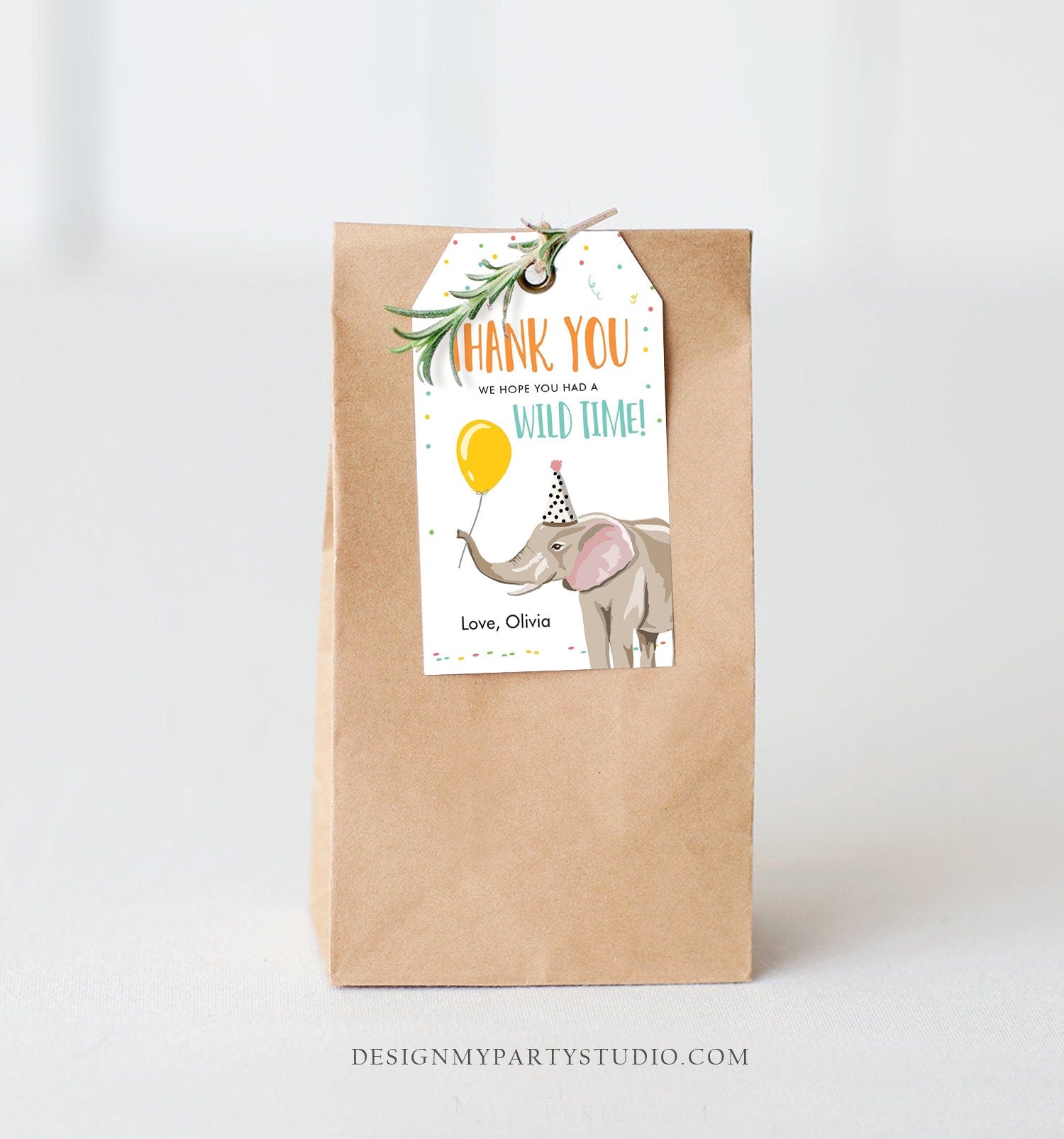 Editable Party Animals Favor Tags Wild One Animals Thank You Tags Safari Zoo Animals Birthday Wild Time Gift Tag Digital Corjl Template 0142