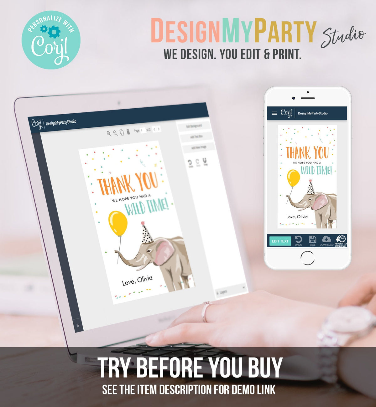 Editable Party Animals Favor Tags Wild One Animals Thank You Tags Safari Zoo Animals Birthday Wild Time Gift Tag Digital Corjl Template 0142