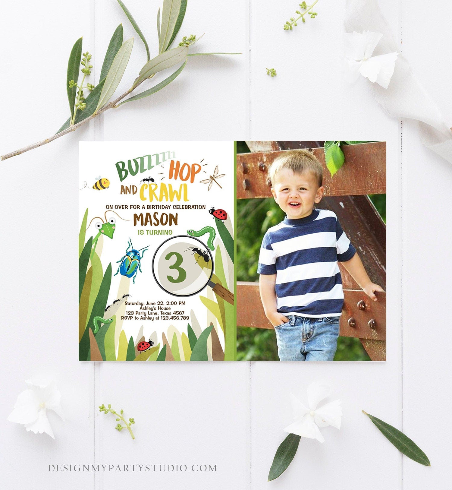 Editable Bug Birthday Invitation Insect Party Bugging Outdoor Bug Hunt Bugs Boy Garden Party Digital Download Template Printable 0090