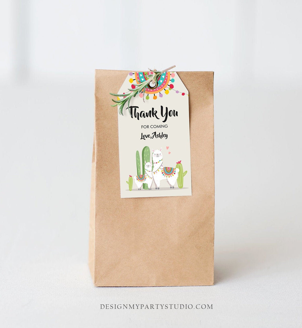 Editable Llama Favor Tags Baby Shower Birthday Llama Thank You Tags Fiesta Cactus Alpaca Mexican Neutral Download Template Printable 0079