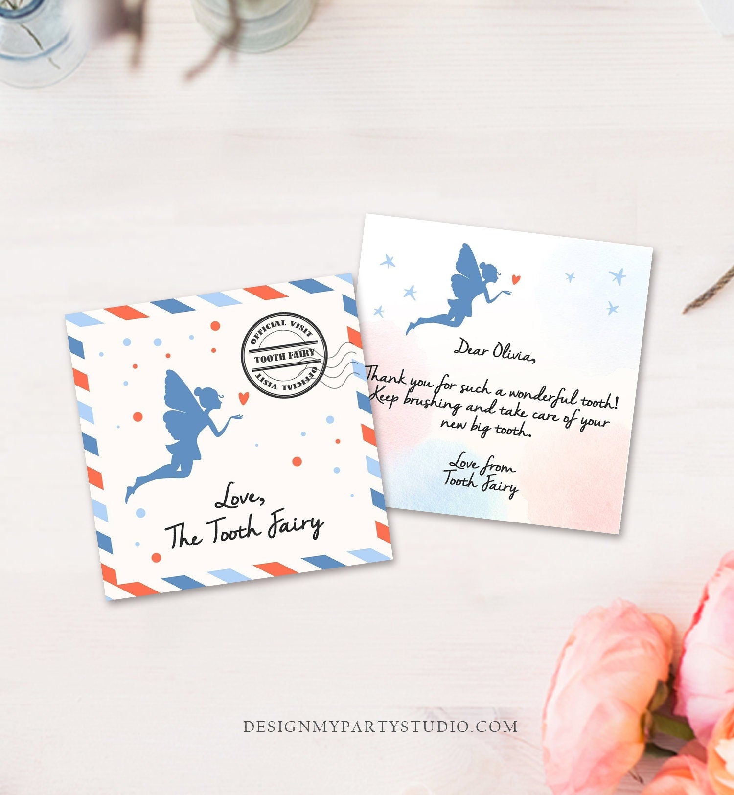 Editable Tooth fairy letter Tooth fairy envelope Fairy kit Milestone Tooth baby tooth Fairy note Template Mini letter Printable Digital 0526