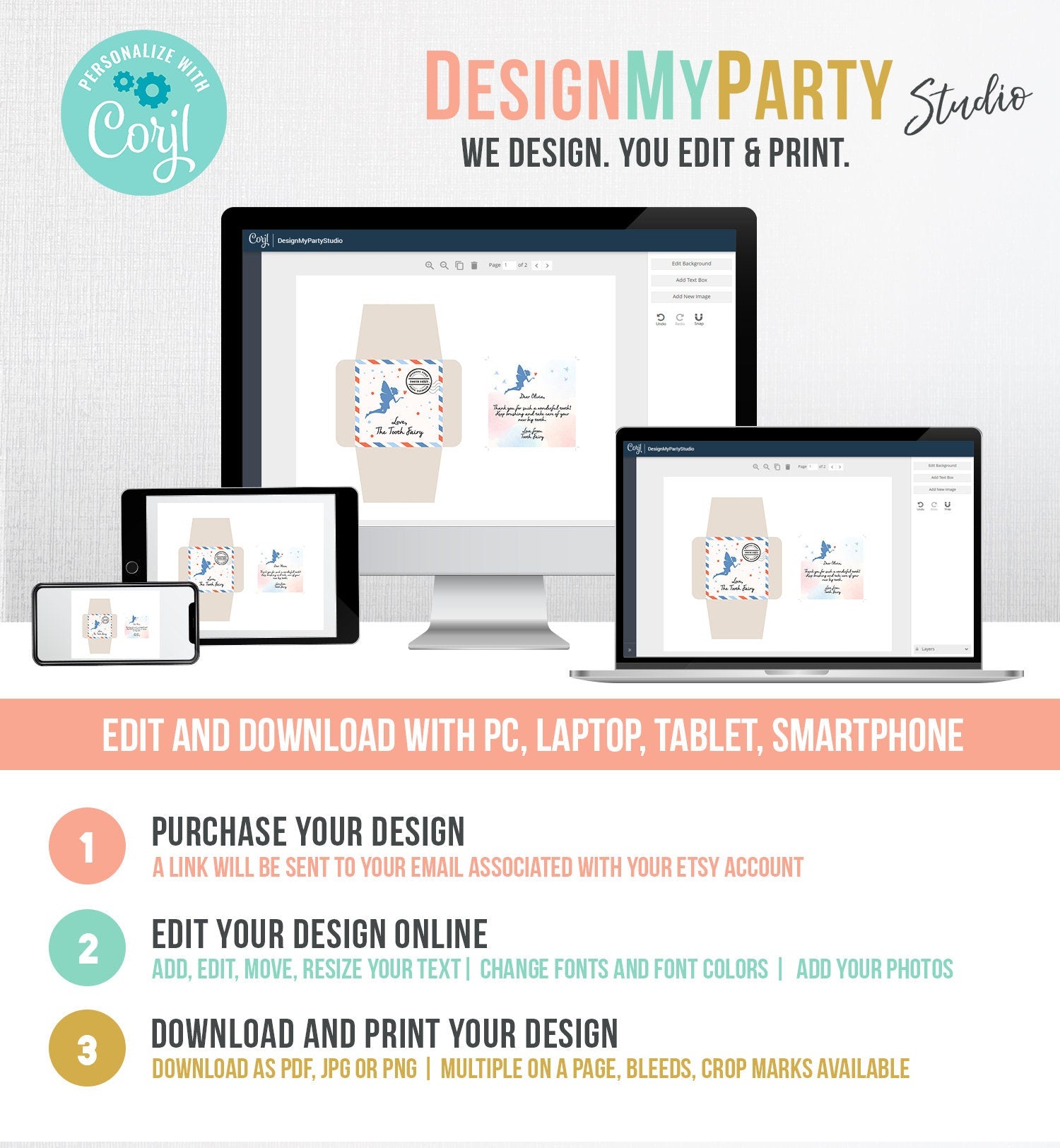 Editable Tooth fairy letter Tooth fairy envelope Fairy kit Milestone Tooth baby tooth Fairy note Template Mini letter Printable Digital 0526