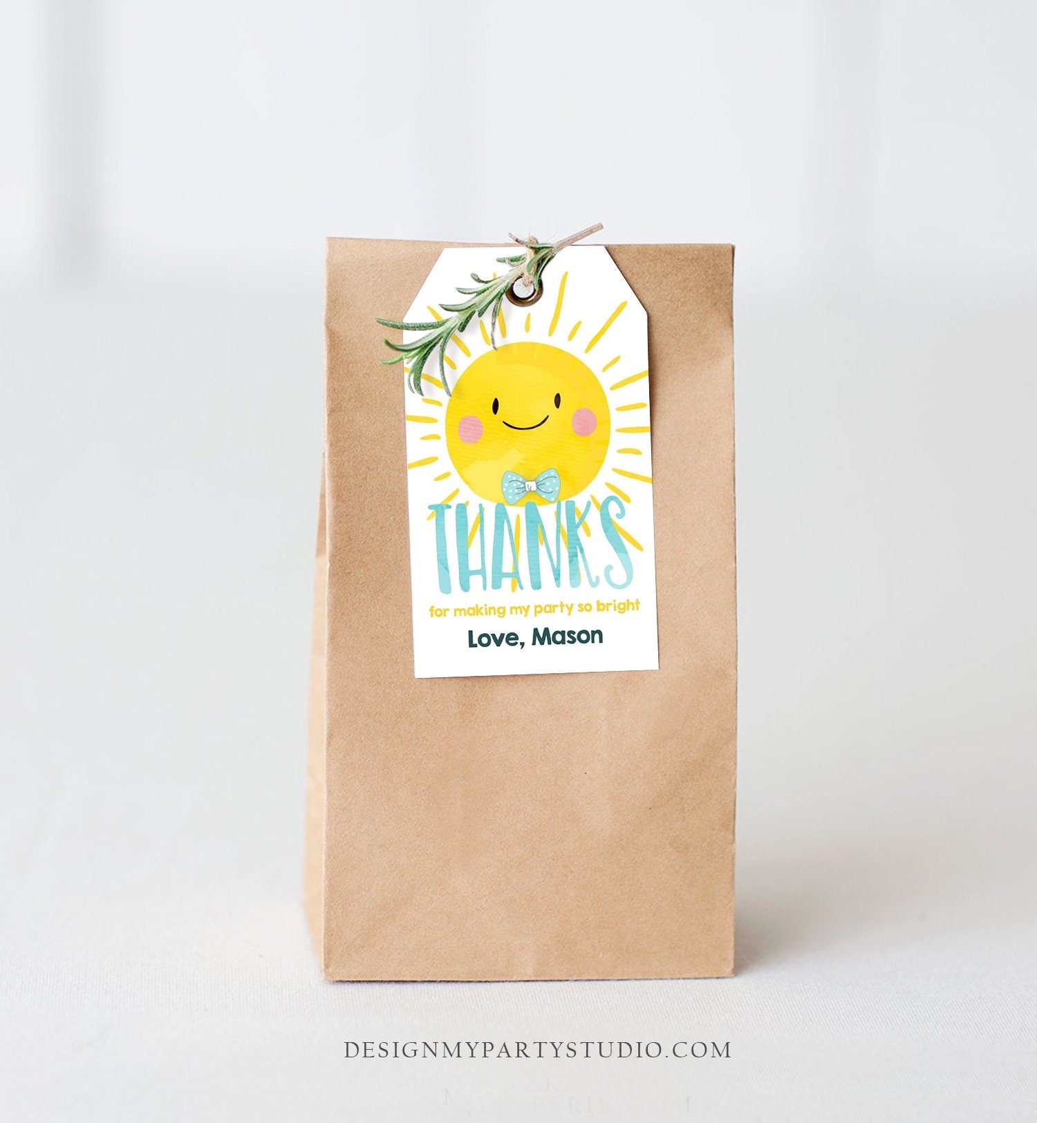 Editable Sunshine Favor Tag Little Sunshine Birthday Thank You Tag Boy Summer Sunshine Party Tags Digital Download Template Printable 0141