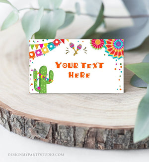 Editable Fiesta Cactus Food Labels Fiesta Party Place Card Tent Card Birthday Baby Shower Mexican Fiesta Confetti Decor Corjl Template 0045