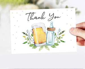 Brewing Thank you Card A Baby is Brewing Thank You Note 4x6" Love is Brewing Beer Baby Shower Gender Neutral Instant Download 0190
