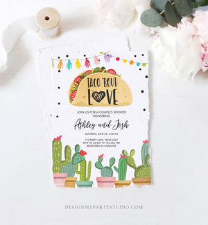 Editable Taco Bout Love Fiesta Couples Shower Invitation Cactus Succulent Green Pink Bridal Shower Download Printable Corjl Template 0254