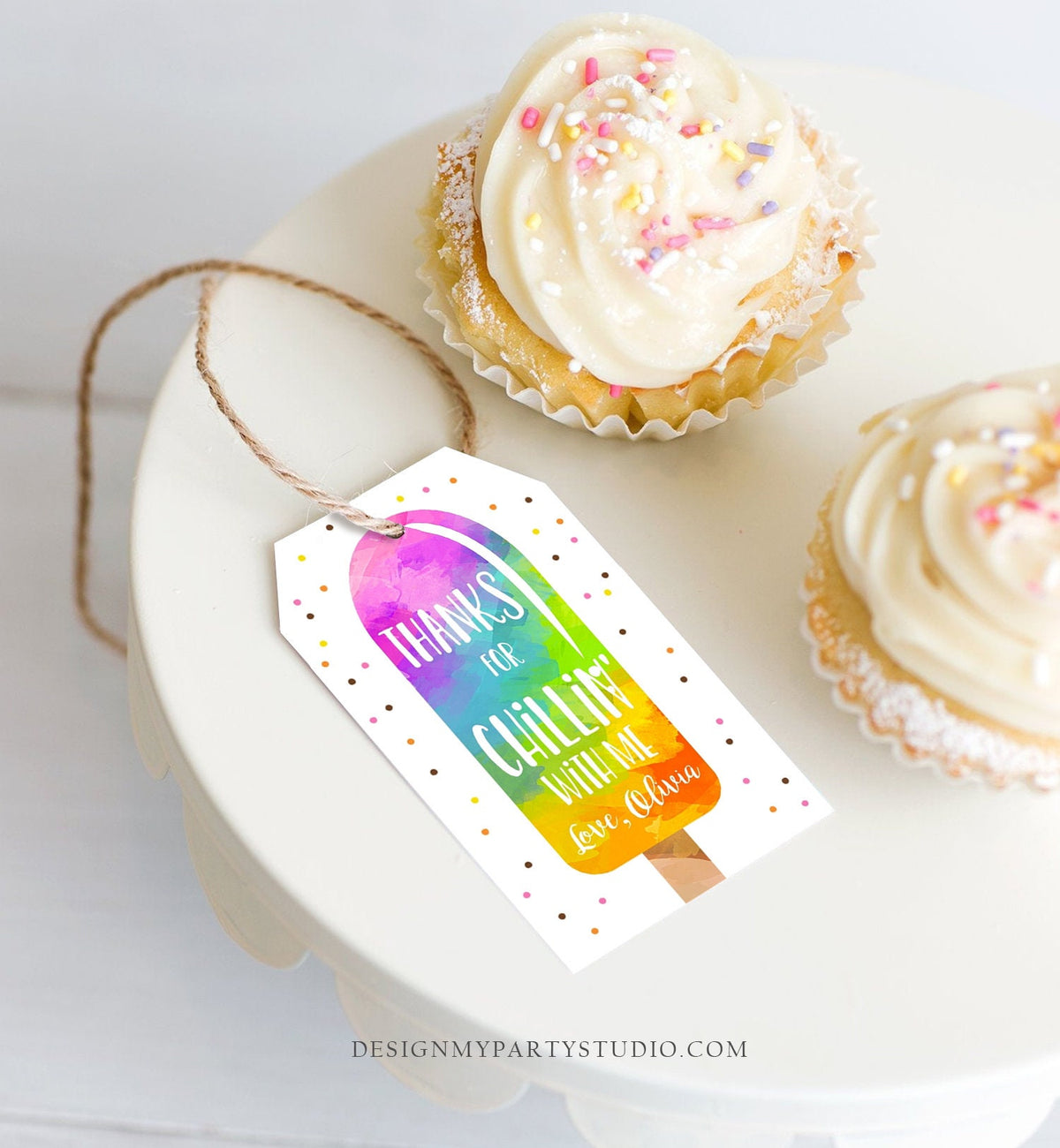 Editable Ice Cream Birthday Favor Tag Pool Party Thank You Gift Tag Party Girl Pink Summer Swim Tags Digital Template Printable 0143