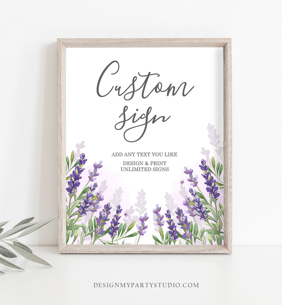 Editable Custom Sign Lavender Wedding Sign Lavender Decor Table Sign Shower Decor Floral Purple Download Corjl Template Printable 8x10 0206