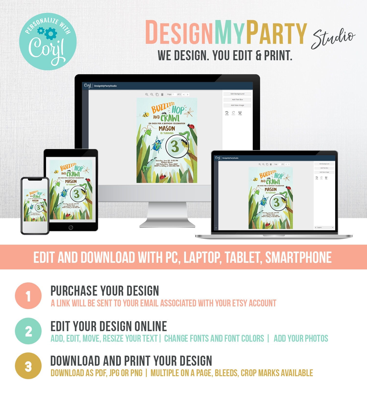 Editable Bug Birthday Invitation Insect Party Bugging Outdoor Bug Hunt Bugs Boy Digital Download Evite Template Printable 0090