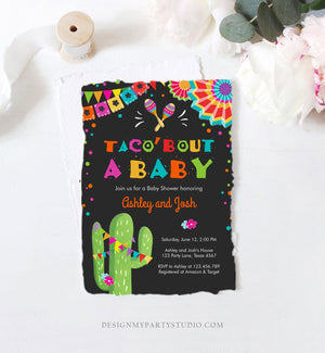 Editable Taco Bout A Baby Baby Shower Invitation Fiesta Cactus Mexican Couples Coed Shower Instant Download Printable Corjl Template 0045