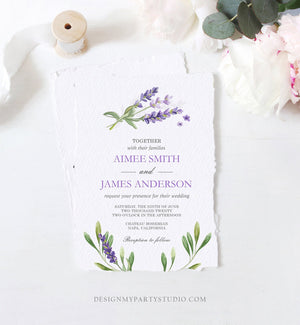Editable Lavender Wedding Invitation Greenery Foliage Boho Bridal Shower Lilac Blush Lavender Purple Digital Corjl Template Printable 0206