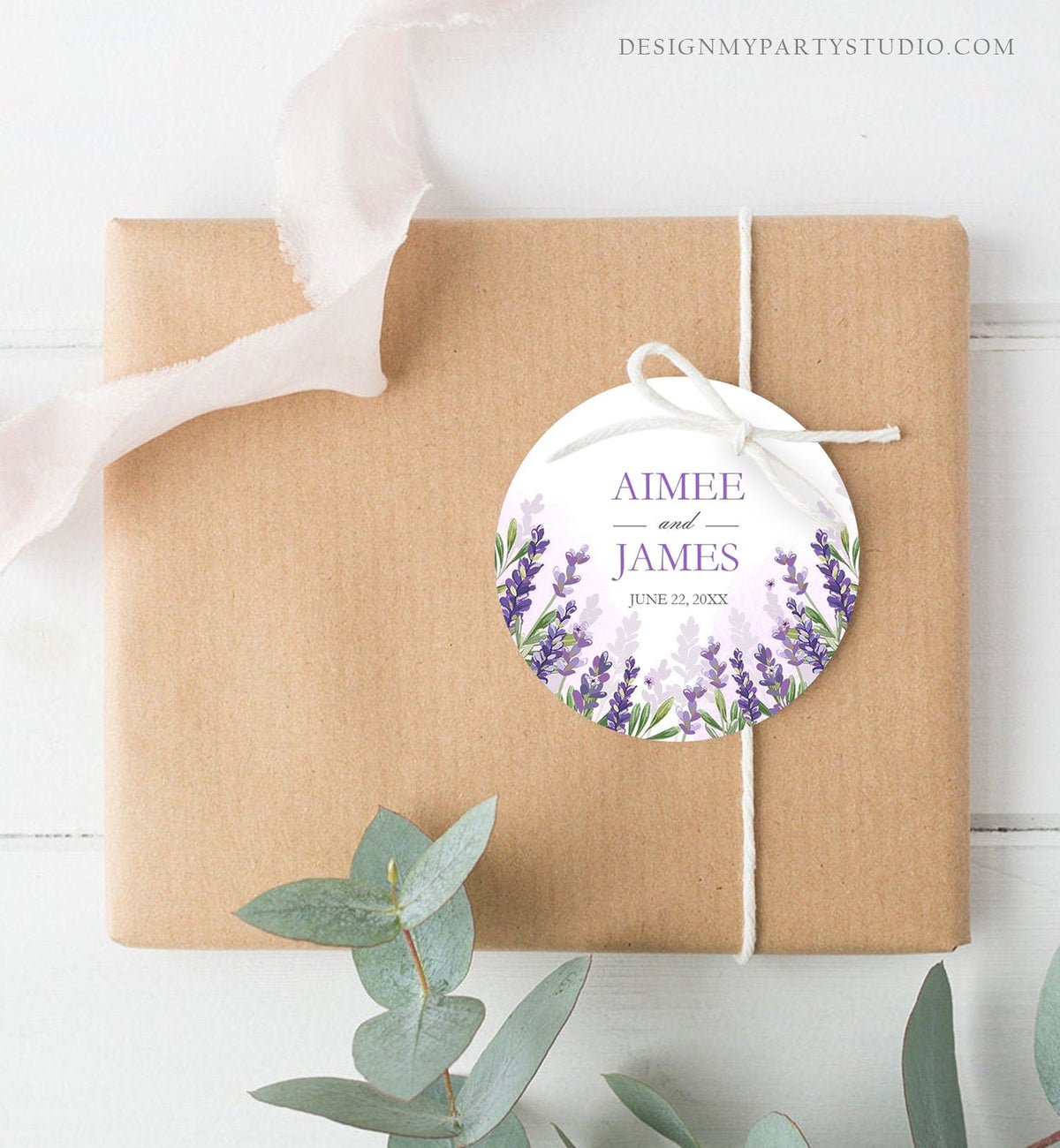 Editable Lavender Wedding Favors Thank You Tags Round Stickers Greenery Boho Lilac Blush Lavender Purple Digital Template Printable 0206