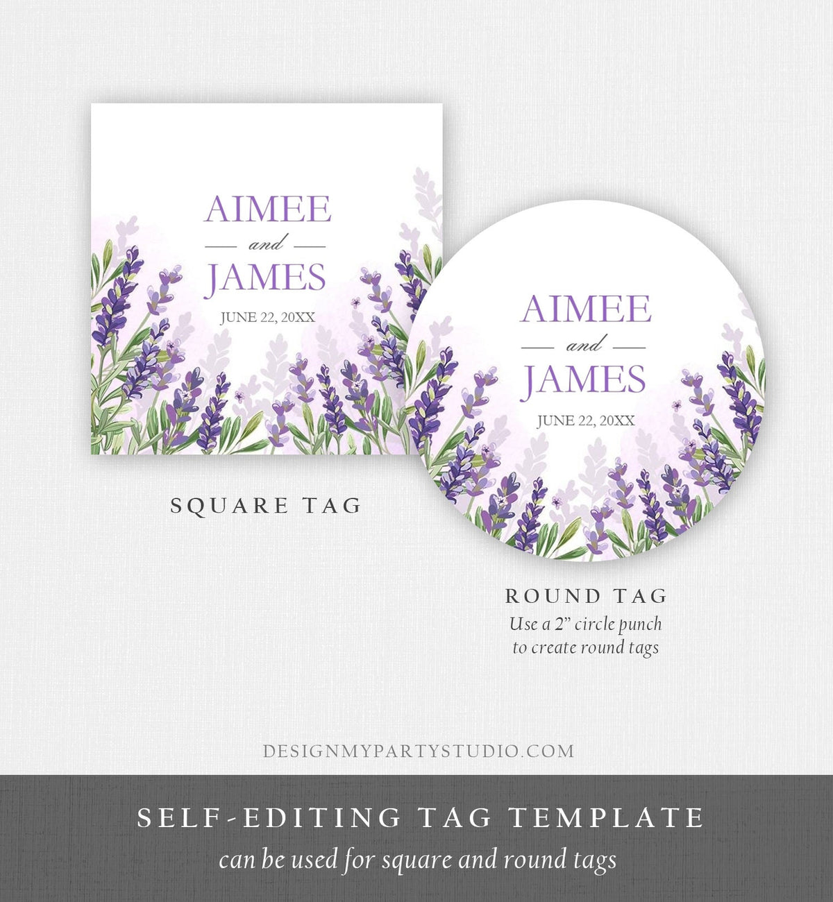 Editable Lavender Wedding Favors Thank You Tags Round Stickers Greenery Boho Lilac Blush Lavender Purple Digital Template Printable 0206