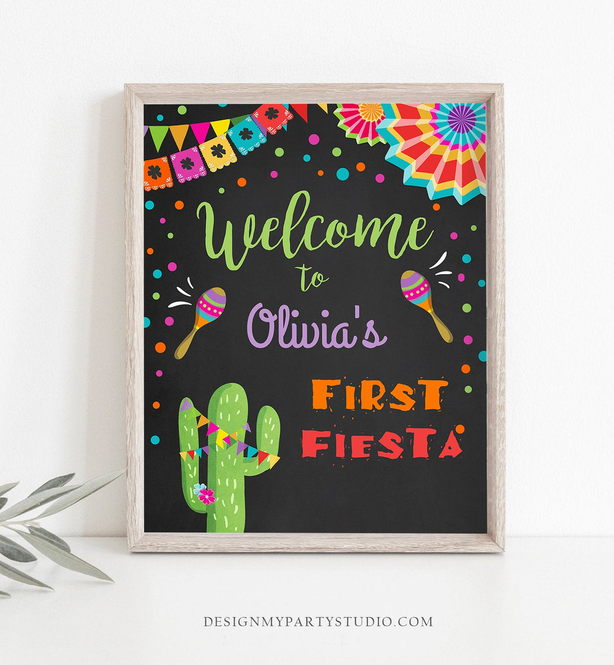 Editable Fiesta Welcome Sign First Birthday Welcome Cactus Mexican 1st Birthday First Fiesta Sign Boy Girl Digital Template Printable 0045