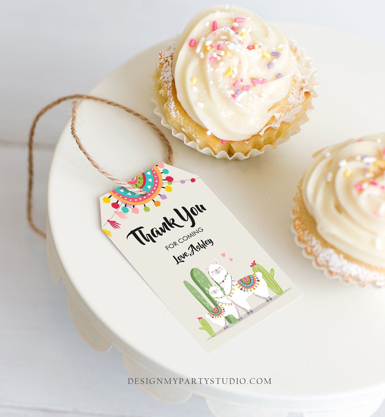 Editable Llama Favor Tags Baby Shower Birthday Llama Thank You Tags Fiesta Cactus Alpaca Mexican Neutral Download Template Printable 0079