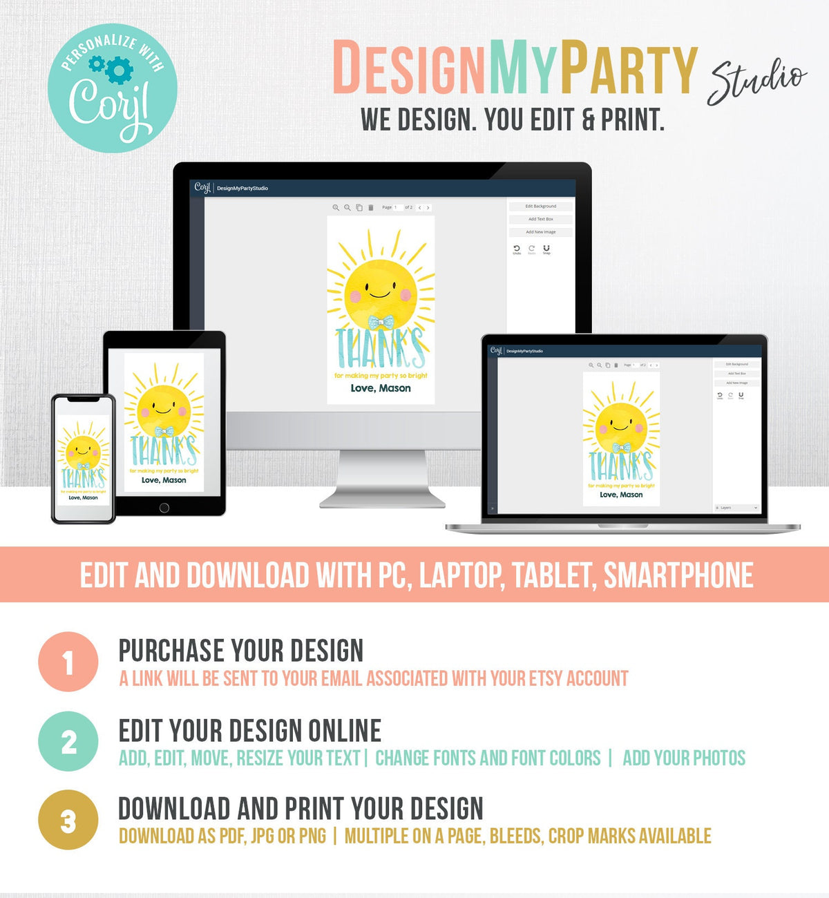 Editable Sunshine Favor Tag Little Sunshine Birthday Thank You Tag Boy Summer Sunshine Party Tags Digital Download Template Printable 0141