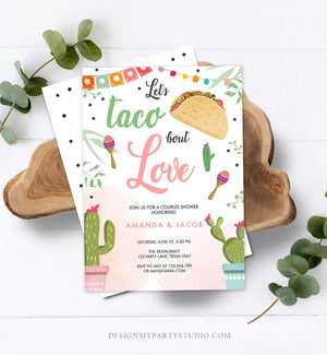 Editable Taco Bout Love Fiesta Couples Shower Invite Cactus Bridal Shower Taco Invitation Download Printable Invitation Template Corjl 0254