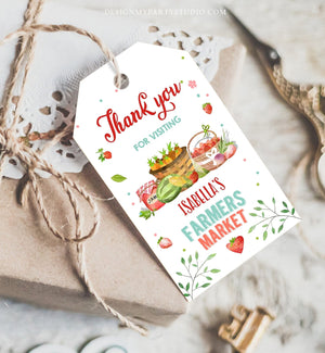 Editable Farmers Market Favor Tags Farmers Market Birthday Thank you Labels Garden Gift tags Shower Seed Tags Template PRINTABLE Corjl 0144