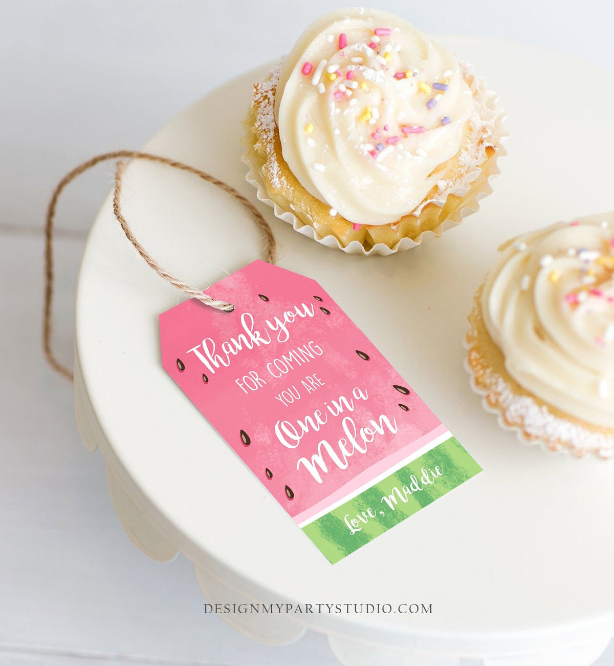 Editable Watermelon Party Favor Tags Birthday Thank you tags Watermelon Party Thank You Tags One in a Melon Summer PRINTABLE Corjl 0250