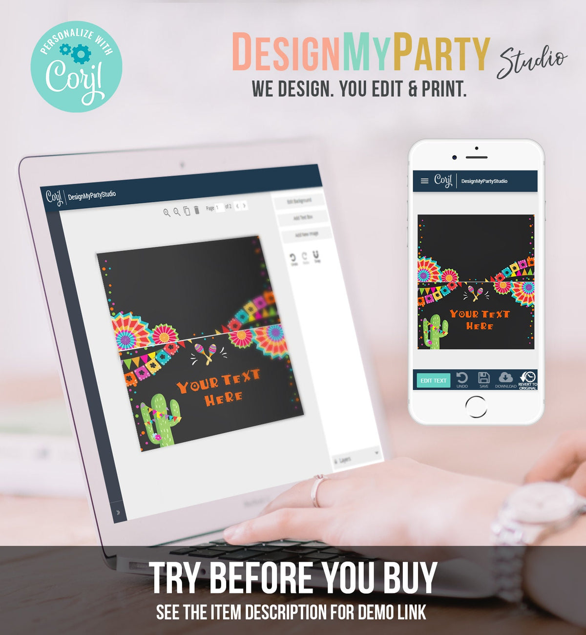 Editable Fiesta Cactus Food Label Fiesta Party Place Card Tent Birthday Baby Shower Mexican Fiesta Confetti Decor Template Printable 0045