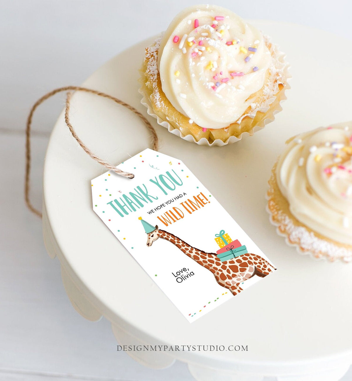 Editable Party Animals Favor Tags Safari Animals Wild One Thank Gift Tag Zoo Birthday Wild Time Giraffe Digital Template Printable 0142