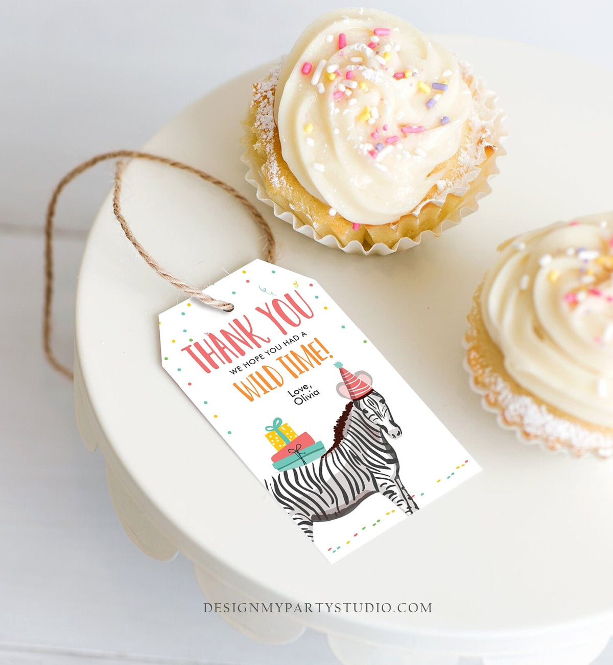 Editable Party Animals Favor Tag Wild One Thank You Tag Safari Animals Zoo Birthday Wild Time Gift Zebra Digital Template Printable 0142
