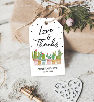 Editable Cactus Fiesta Favor Tags Fiesta Love and Thanks Mexican Muchas Gracias Bridal Shower Succulent Couples Shower Corjl Template 0254