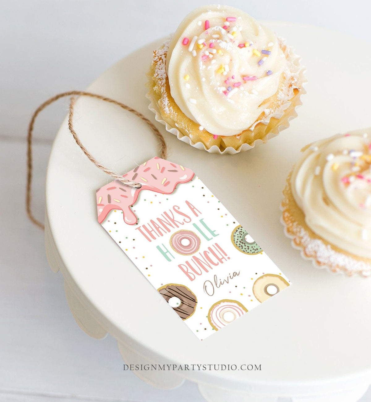 Editable Donut Favor Tag Donut Birthday Donut Thank You A hole Bunch Shower Girl Pink Donut Pastel Digital Download Template Printable 0320