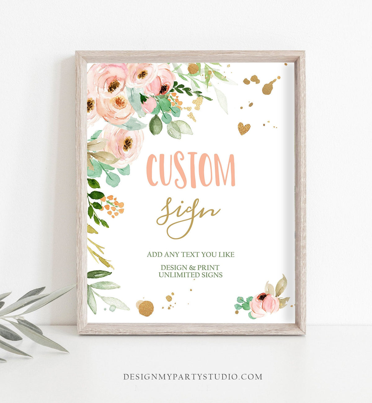 Editable Custom Sign Floral Sign Pink Gold Girl Birthday Decor Little Miss Onederful Table Sign Decoration 8x10 Download PRINTABLE 0147